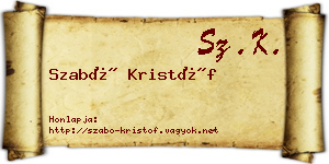 Szabó Kristóf névjegykártya