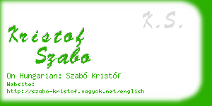kristof szabo business card