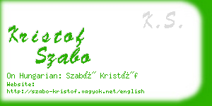 kristof szabo business card